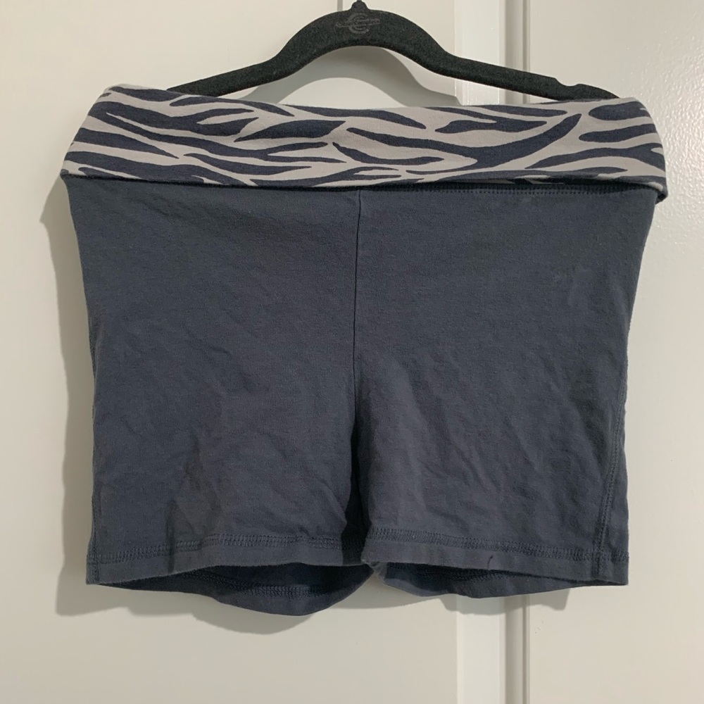 old navy grey and zebra print biker shorts